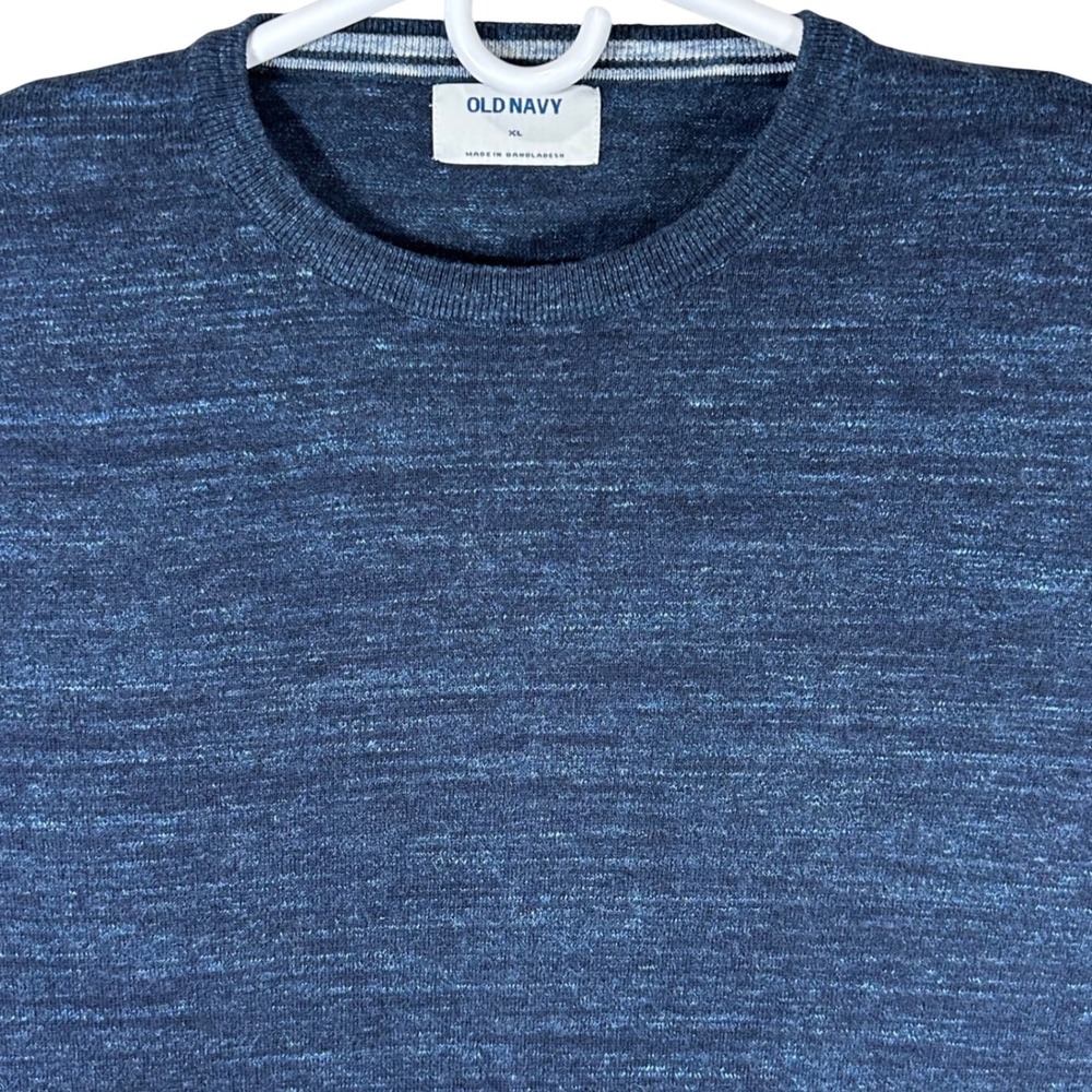 Old Navy Mens‎ Size XL Heather Blue Crewneck Sweater Cotton Blend Pullover